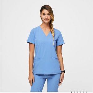 FIGS Baby Blue Casma Scrub Top